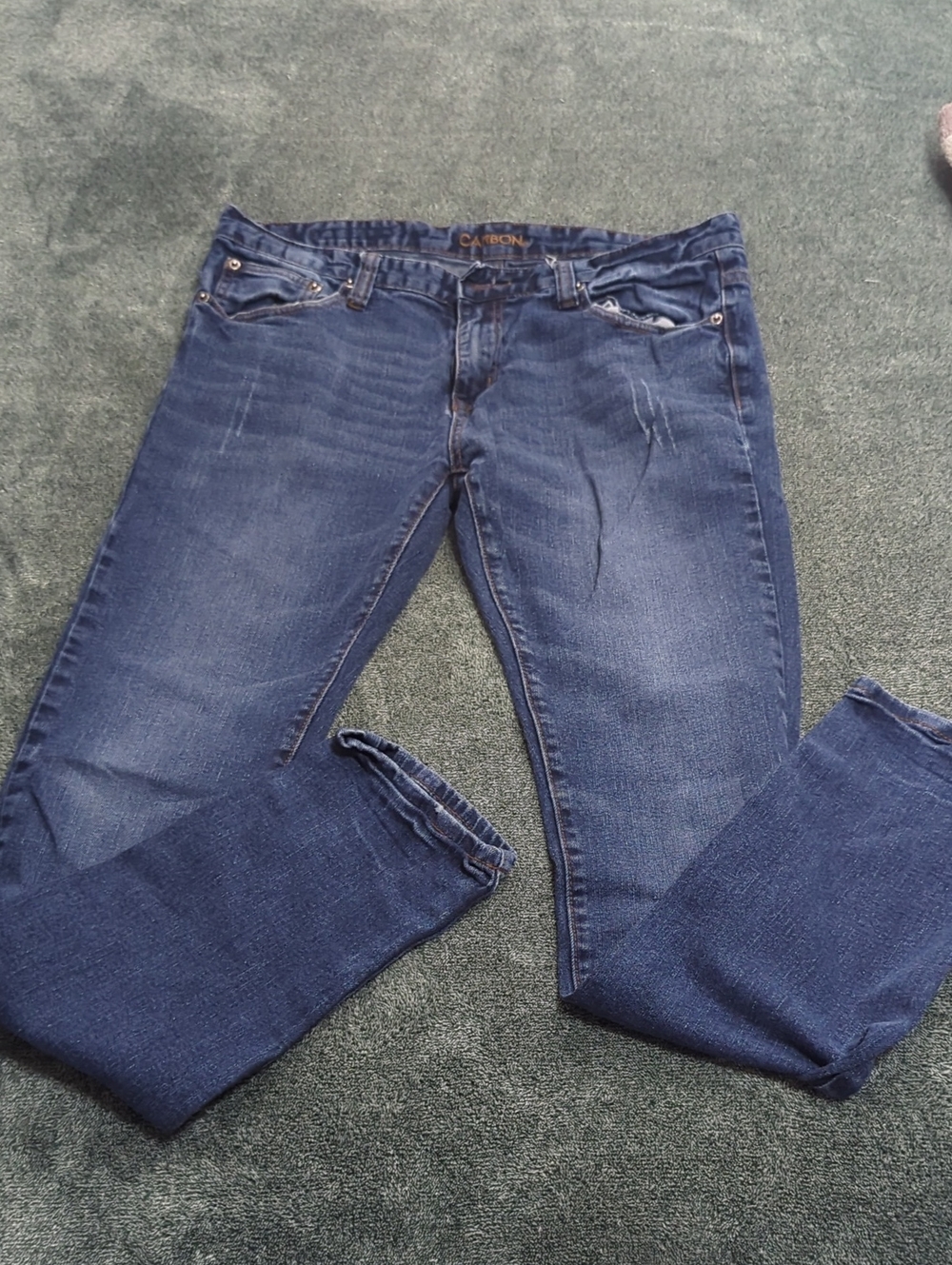 Carbon  Young Men's Skinny Jeans in Dark Blue Wash
